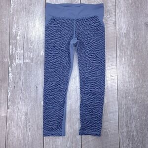 Under Armour Leggings Womens Small Blue HeatGear Animal Print Athletic Gym